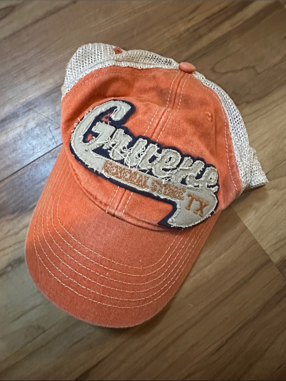 Gruene Texas General Store Orange Mesh Back Trucker Hat